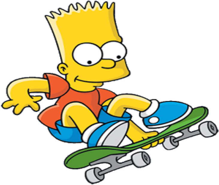 Bart Skateboarding - Bart Simpson Skateboard (800x640)