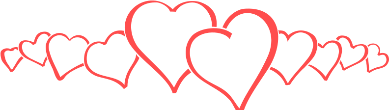 Massage Valentine Cliparts - Small Hearts Clip Art (800x223)