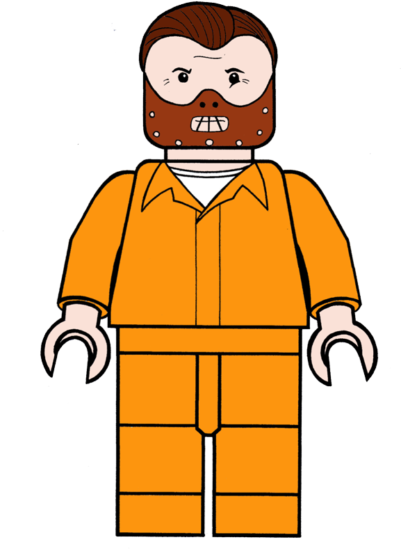 Hannibal Lecter Horror Icon By Kung Fu Eyebrow - Lego Minifigure Colouring Page (600x800)