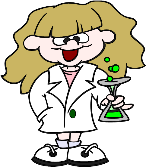 Young Scientist Mascot - Cartoon Girl Scientist Png (504x576)