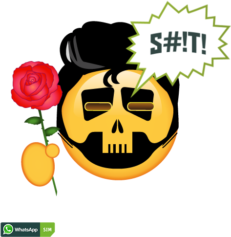 Horror Smiley Mit Totenkopf-makeup Und Schlitzaugen - Smiley Ich Vermisse Dich (500x500)