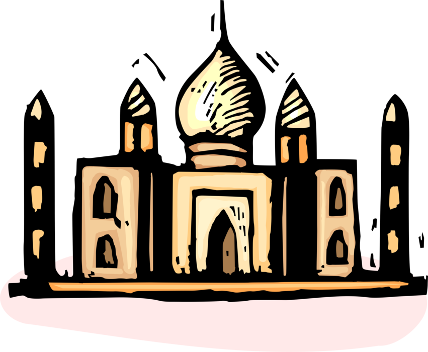Vector Illustration Of Mosque Place Of Worship For - Moschee Clipart (851x700)