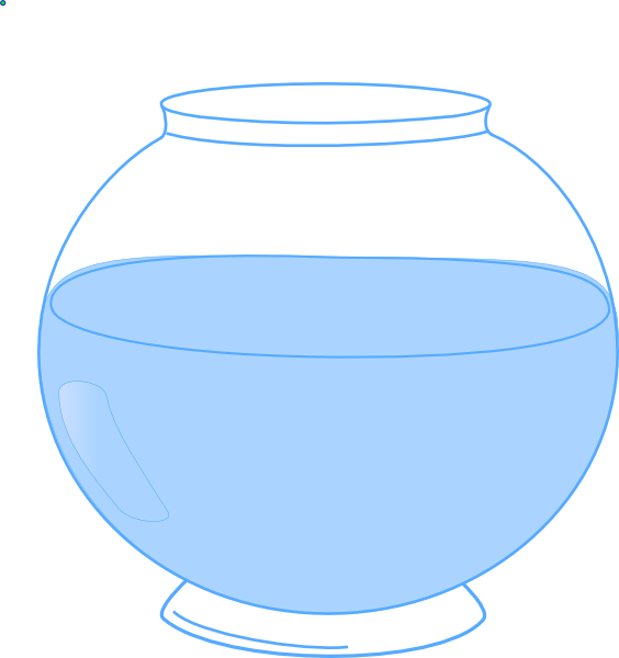Fish Bowl Clipart - Cartoon Empty Fish Bowl (564x600)