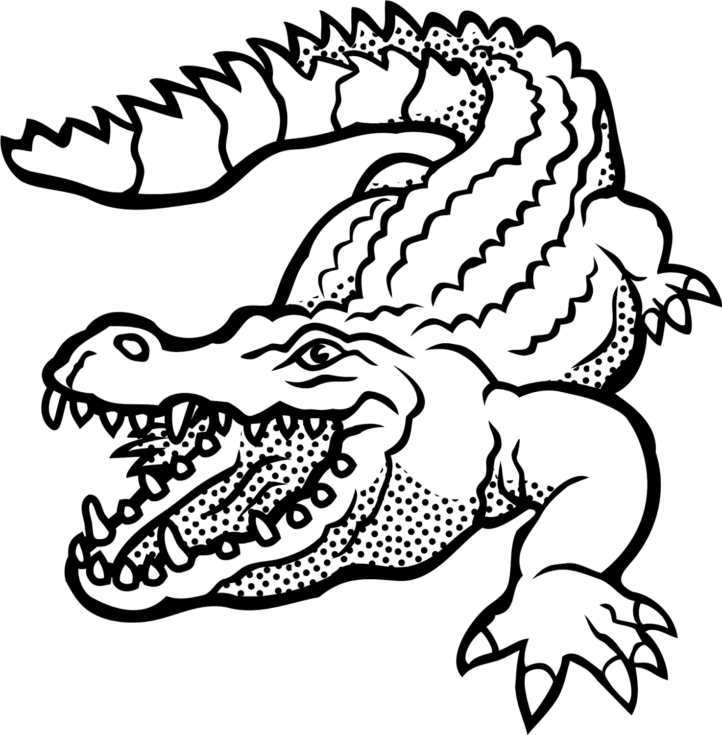 Clip Art Details - Alligator Clipart Black And White (1573x1600)