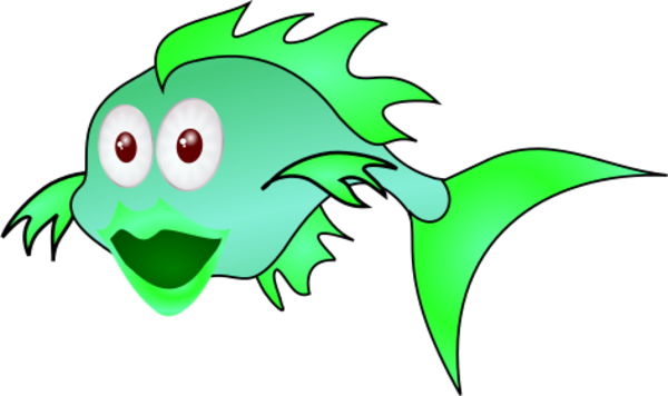 Fish Cartoon Smile Funny Vector Clip Art 2rznl1 Clipart - Fish Clip Art (600x356)