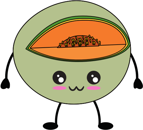 Melon Delicious Fruit Cute Cartoon - Cute Bananas (550x550)