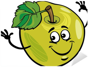 Funny Apple Fruit Cartoon Illustration Sticker • Pixers® - Obst Funny (400x400)