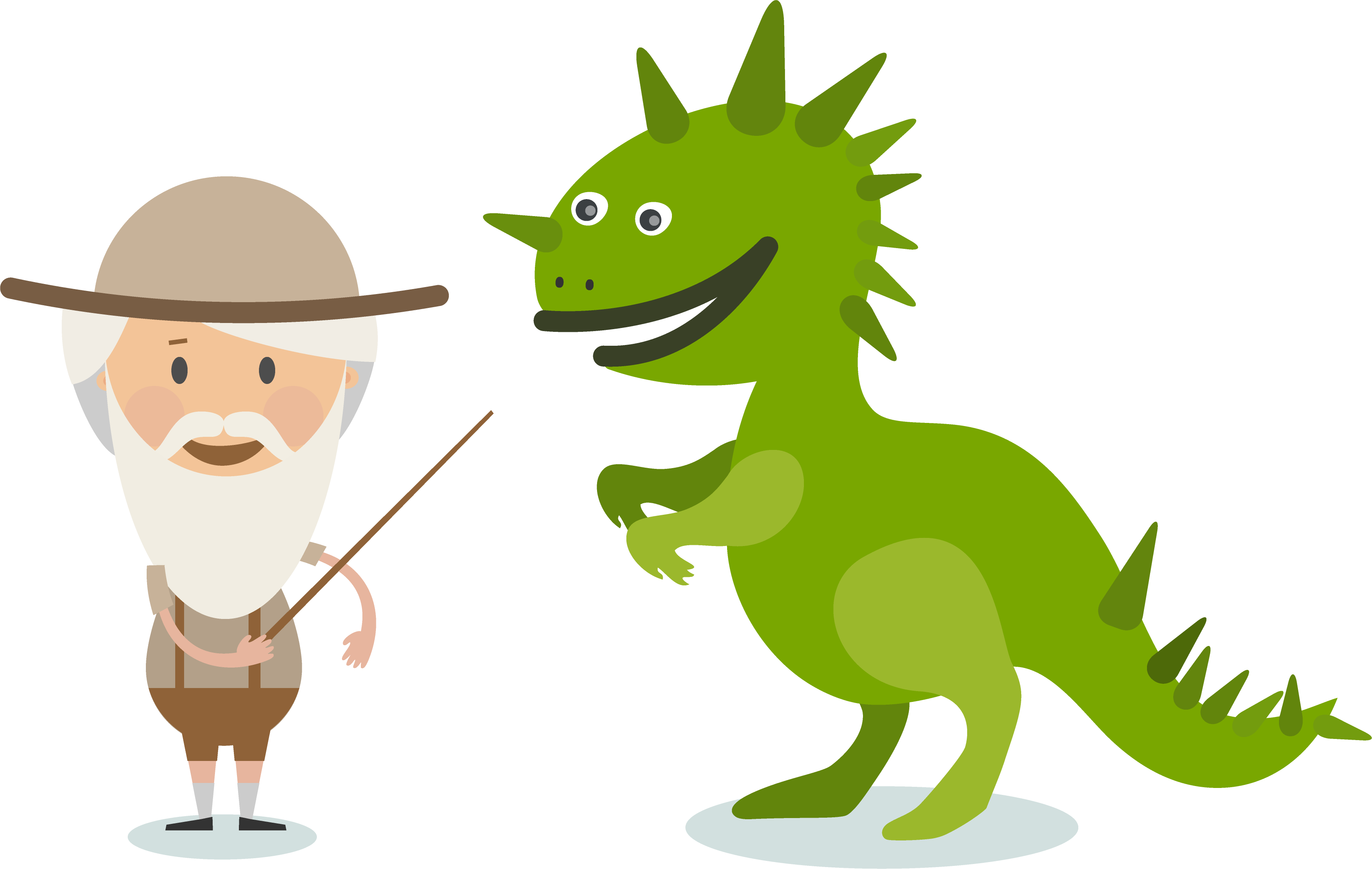 Cartoon Dinosaur Illustration - Illustration (3555x2252)