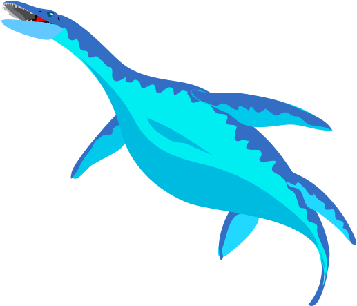 Free To Use &, Public Domain Extinct Animals Clip Art - Custom Blue Plesiosaur Shower Curtain (524x450)