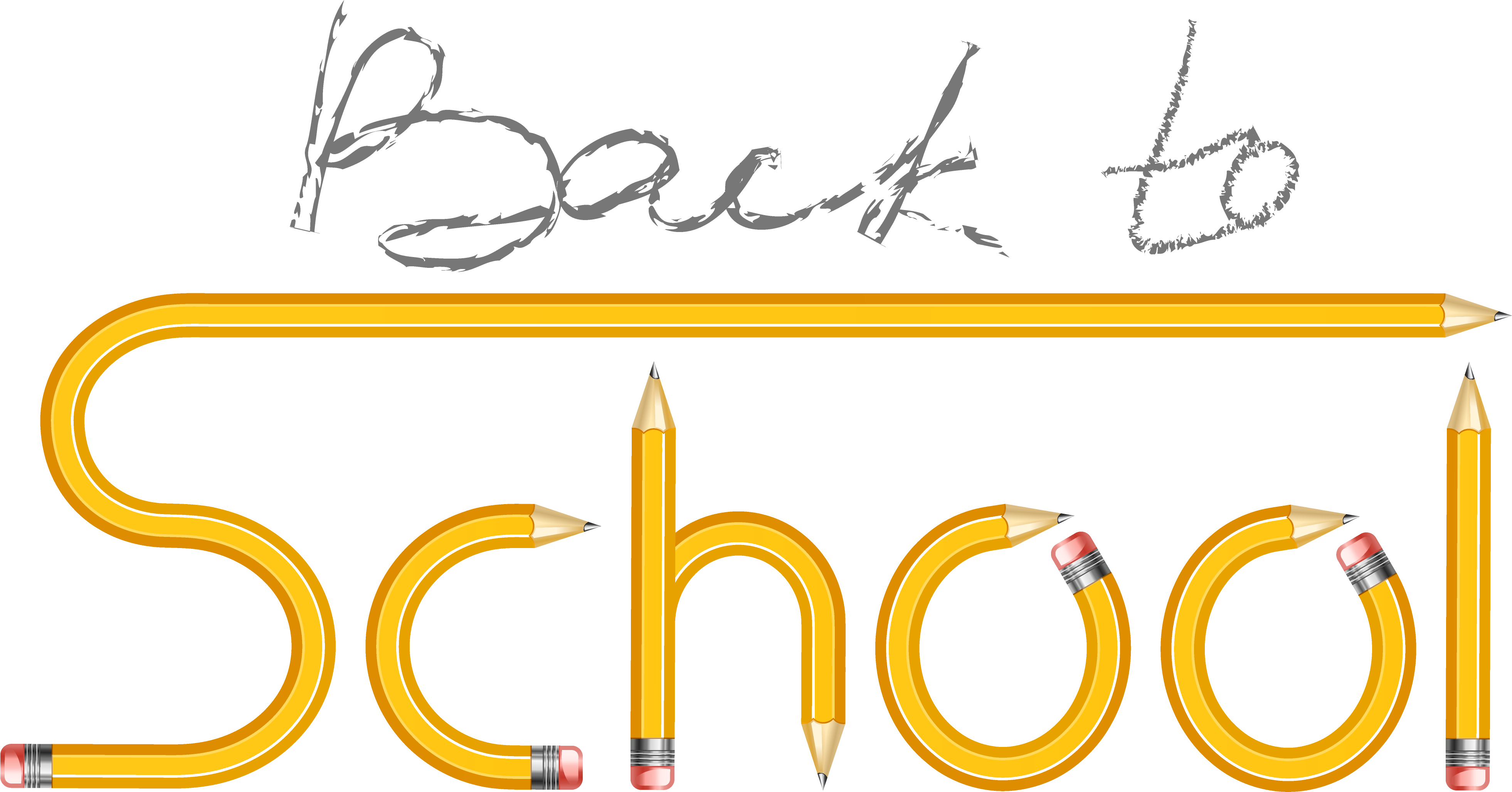 Transparent Back To School With Pencils Png Clipart - Tubes Png Enfant École (4064x2254)