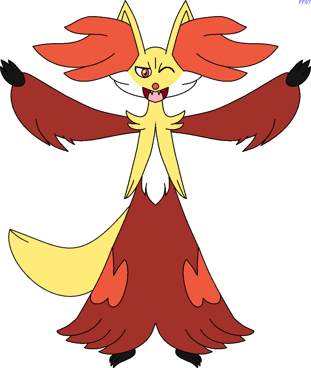 Delphox Wants A Hug By Fluffyferret97 Delphox Wants - Drawing (1061x1253)