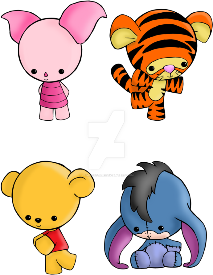 Winnie The Pooh Set By Gummi-zombie - Winnie The Pooh Characters Chibi (774x1032)