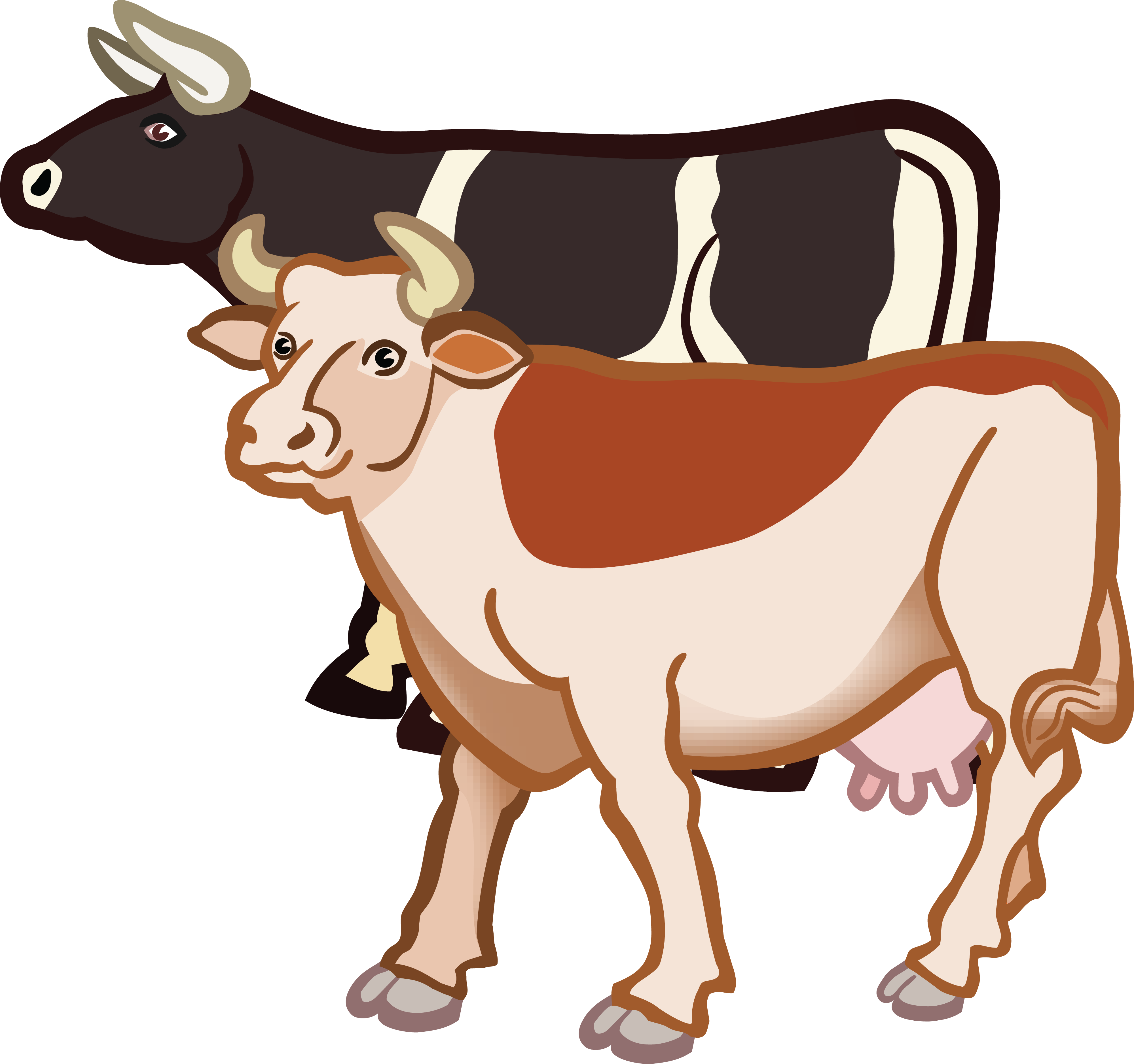 Free Clipart Of A Pair Of Cows - Tasmanian Devil Cartoon (4000x3755)
