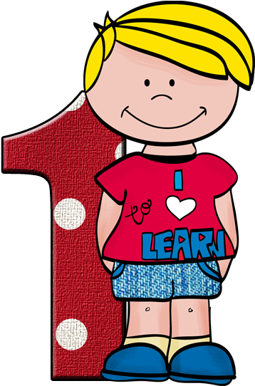 "i Love To Learn" Kids Clip Art -color And B&w - Calligraphy (421x570)