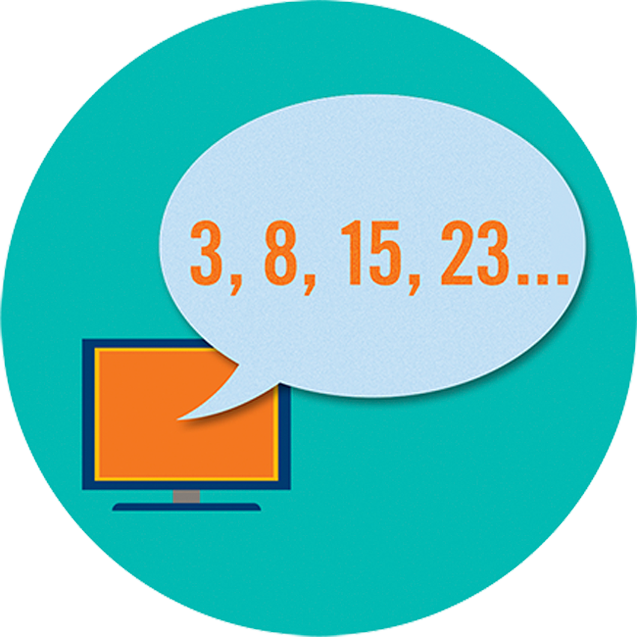 A Computer Randomly Selecting Numbers In A Speech Bubble - Computer (637x637)