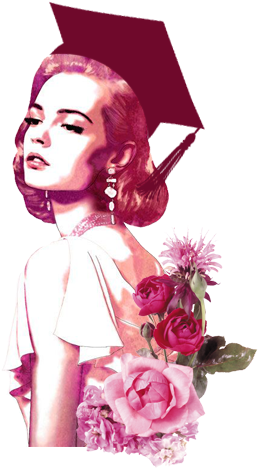 Grado, Locura, Tiernas, Souvenir, Damas, Flor, Deberes, - Graduation Girl Logo (401x487)