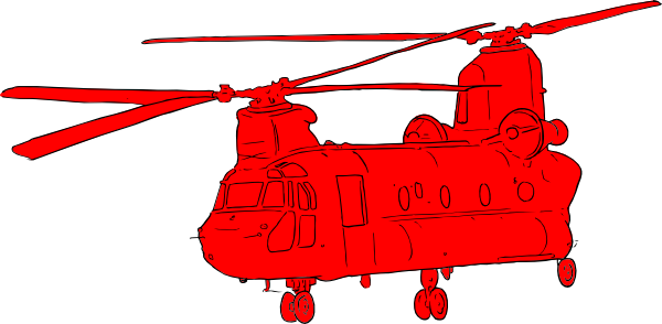 Red Chinook Clip Art - Helicopter Clip Art (600x294)