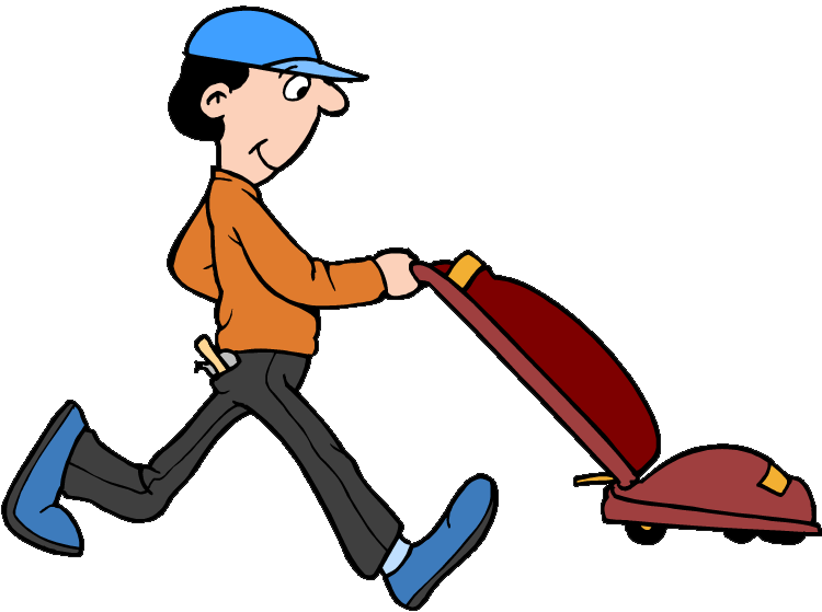 Unit - Cartoon Of Someone Vacuuming (750x559)