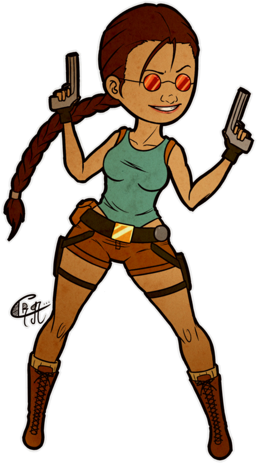 Lara Croft Classic Stamp By Ramavatarama - Cartoon (800x1000)