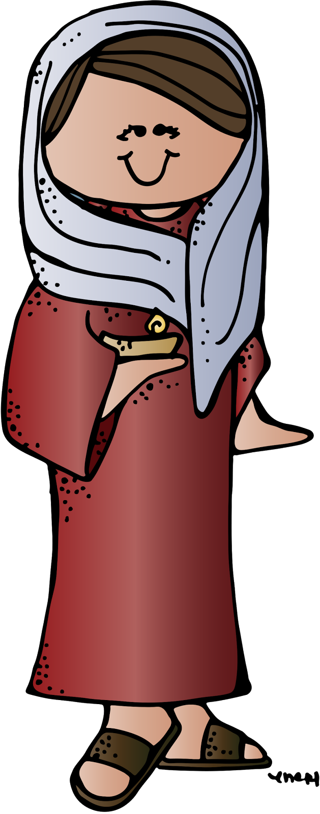 Virgin With Oil Lamp - Women In The Bible Clipart (629x1600)