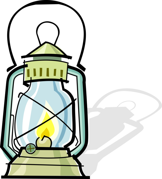 Vector Illustration Of Kerosene Oil Lamp Hurricane - Lantern Clip Art (635x700)