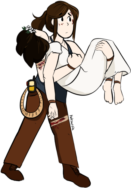 She Carried Her Down A Mountain - Cartoon (500x685)