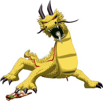 Tomb Raider 2, Lara Vs Dragon Sprite Art - Tomb Raider 2 Dragon (500x430)