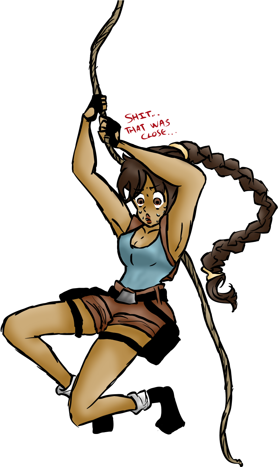 “have Lara Almost Falling To Her Death In Your Dash - Death (1200x1600)