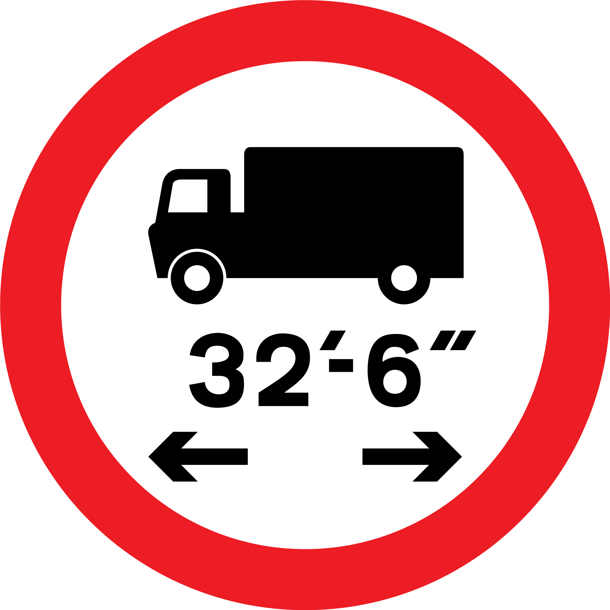Open - Truck No Entry Signages (2000x2000)