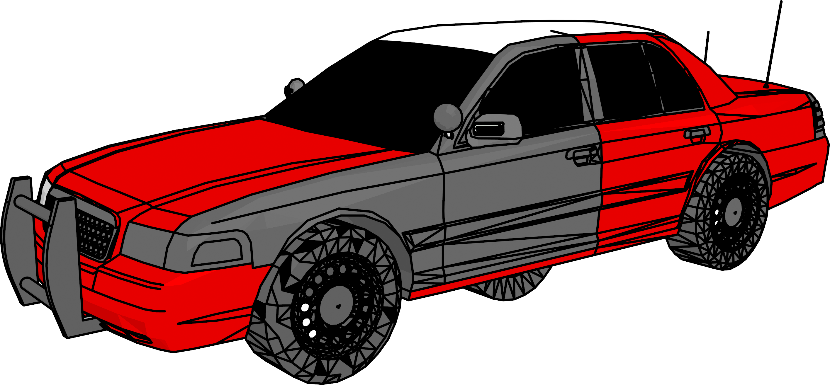 Ford Crown Victoria Fire Chief's Car Clipart - Ford Crown Victoria (2831x1314)