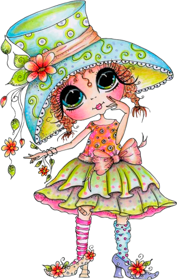Cute Little Girl Hand-painted - My Besties Clear Stamps Set, 4 Inch X 6 Inch, Multicolor (347x547)