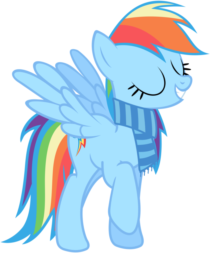 Scarf Clipart Rainbow - Mlp Rainbow Dash Happy (894x894)