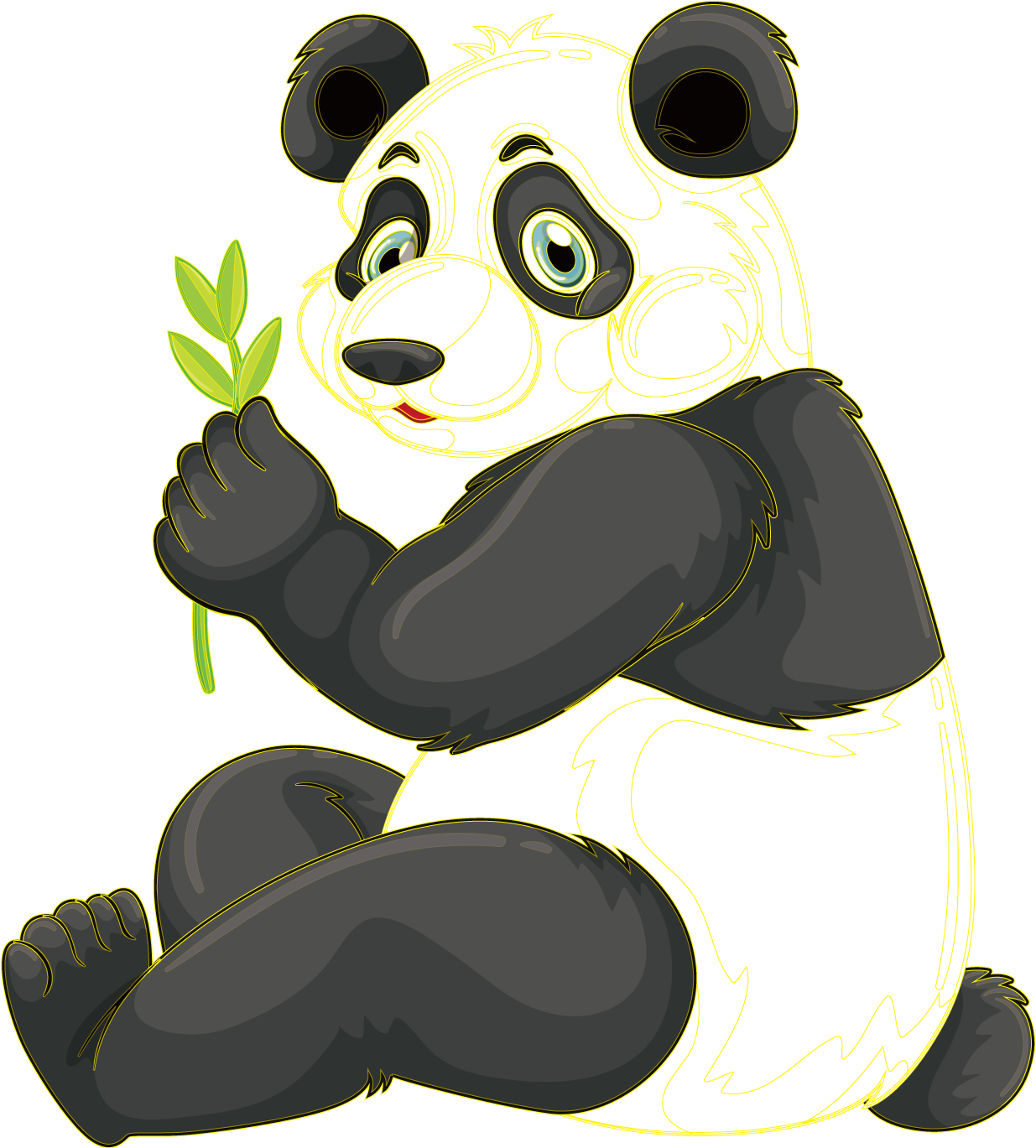 Giant Panda Red Panda Bamboo Illustration - Giant Panda Red Panda Bamboo Illustration (1800x1800)