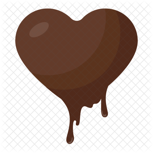Chocolate Icon - Melting Melted Chocolate Heart (512x512)