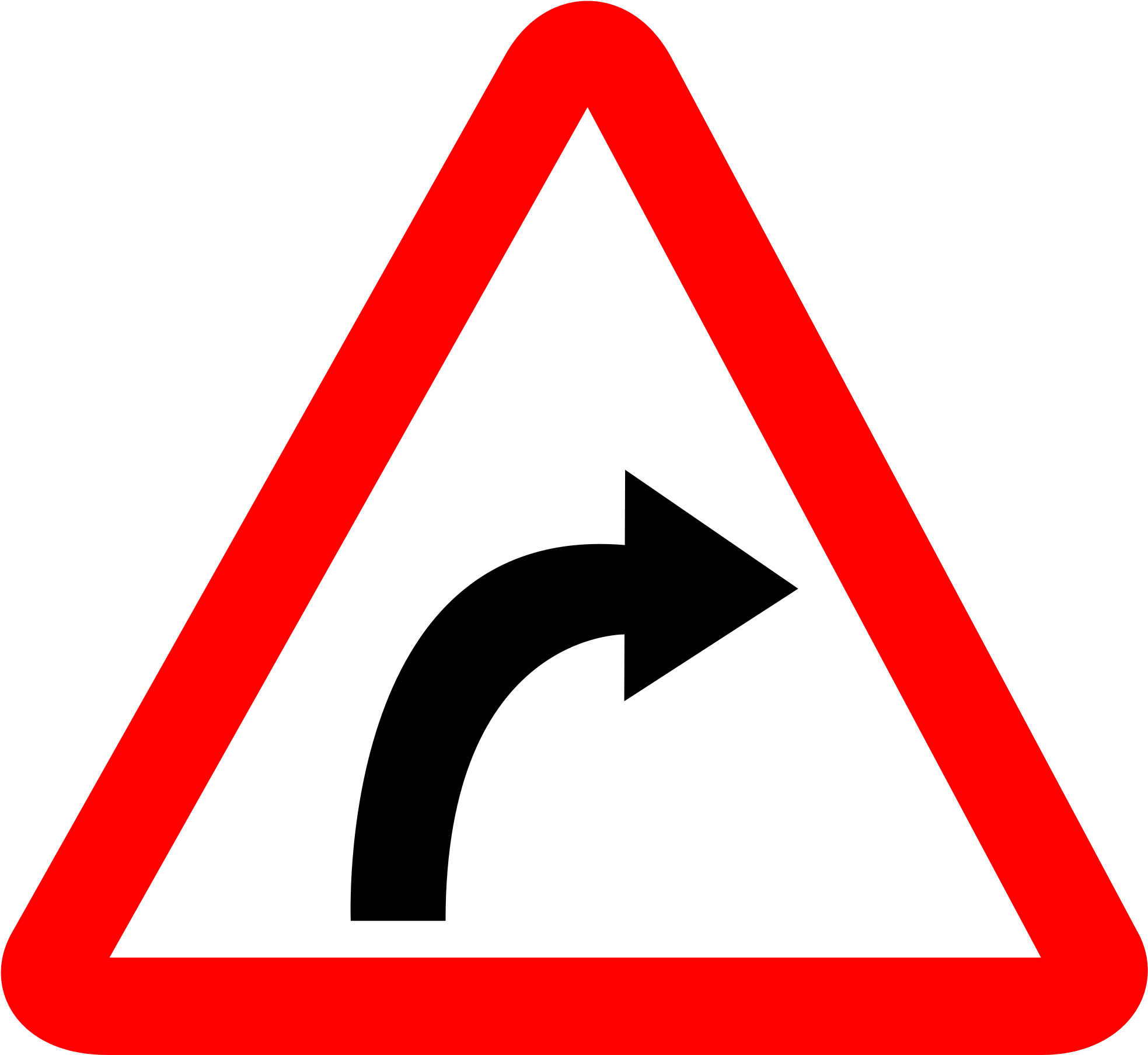 Traffic Sign Warning Sign Curve Road - Traffic Sign Warning Sign Curve Road (2000x1815)