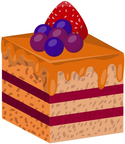 Cake Slice With Berries Transparent Png - Bolo Em Fatias Desenho (512x512)
