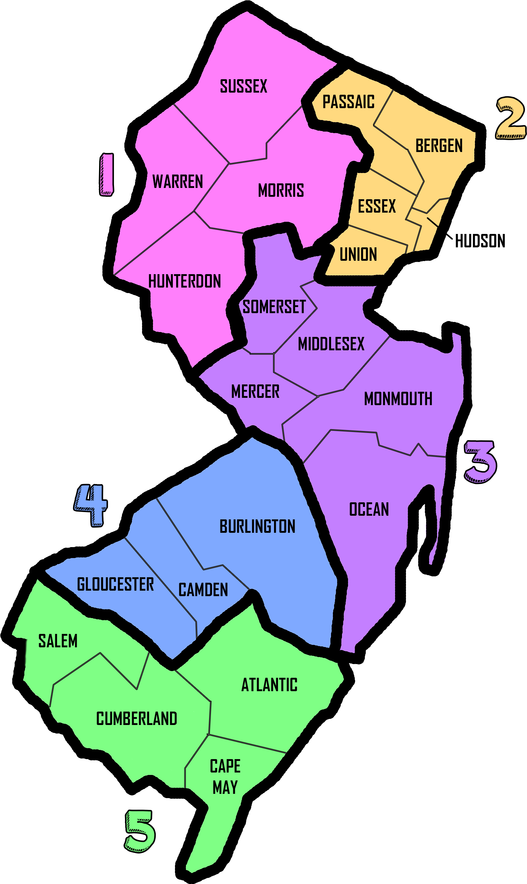 Njsaan Map And Contact Info - Map (2550x3300)