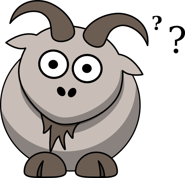 Cartoon Goat With Glasses (600x577)