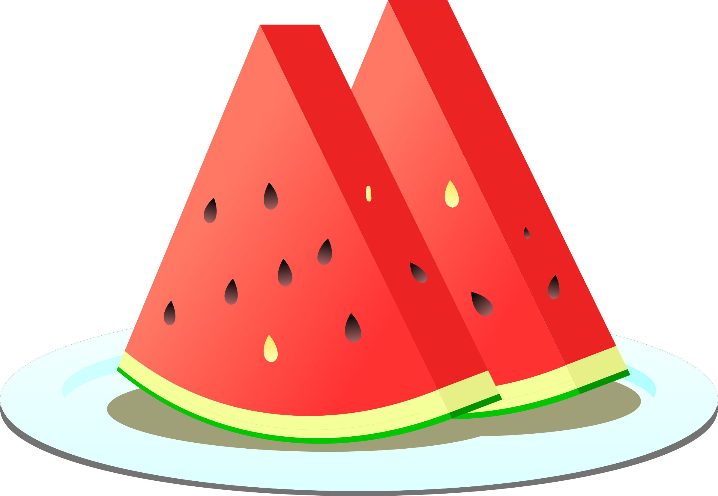Clipart - Watermelon Slices Clipart (2394x1655)