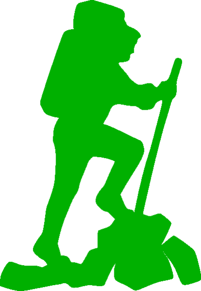 Hiker Green Image - Hiking Silhouette (415x600)
