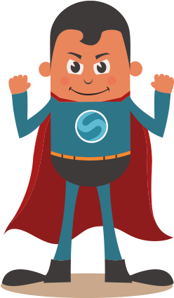 Principals / Associate Partners - Vinyldisorder Cartoon Superhero With Sign Wall Decal (250x525)