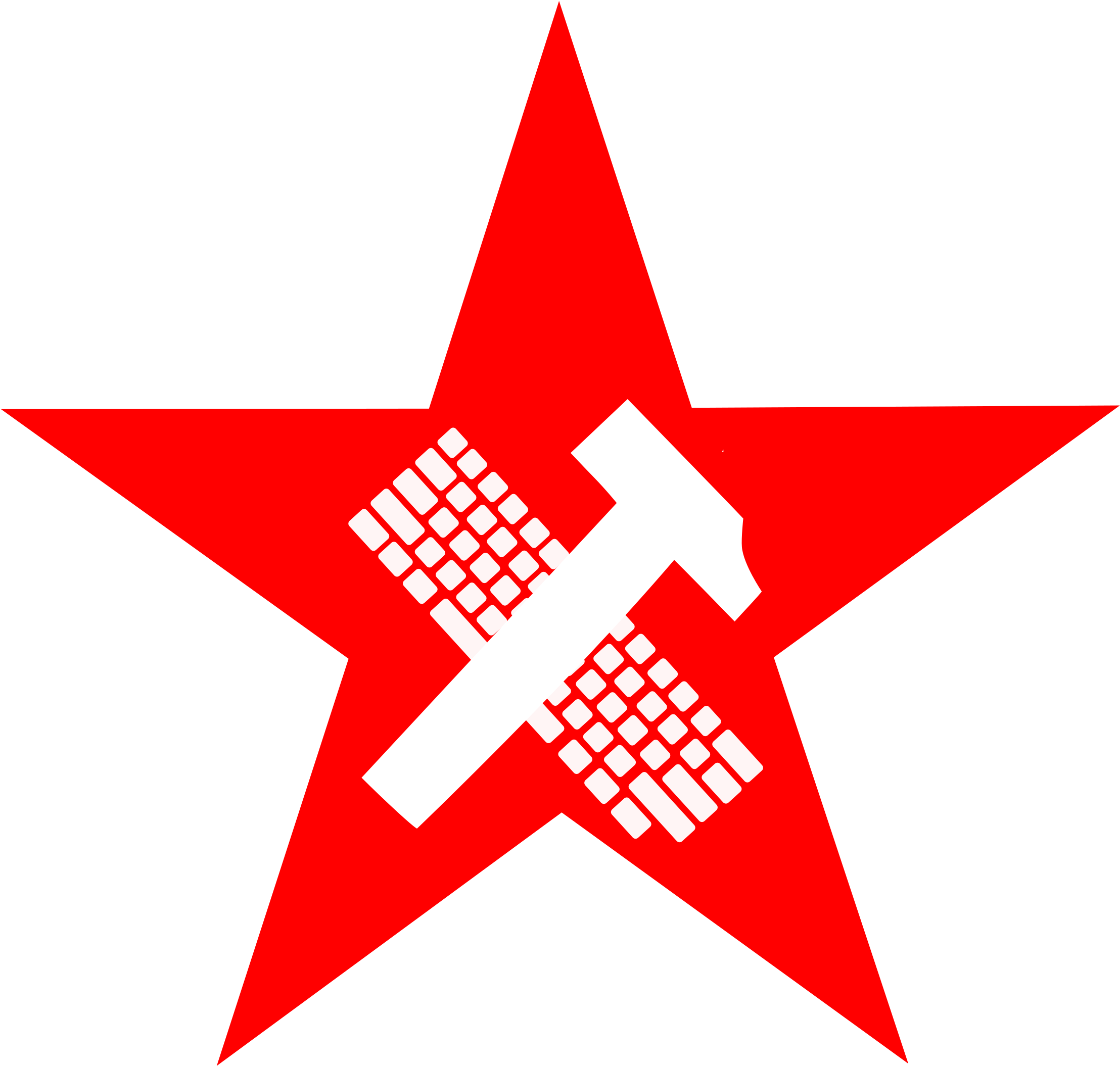 Hammer And Keyboard In Star - Communist Hammer And Sickle Pin (2400x2285)