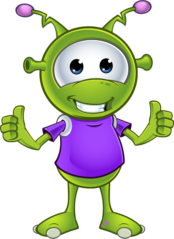 Little Green Alien - Imagenes De Extraterrestres Animados (567x778)