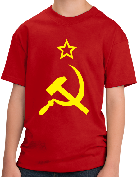 Youth Red Ussr Hammer & Sickle Flag - Fnaf Five Nights At Freddy's Youth Chica T-shirt (453x569)