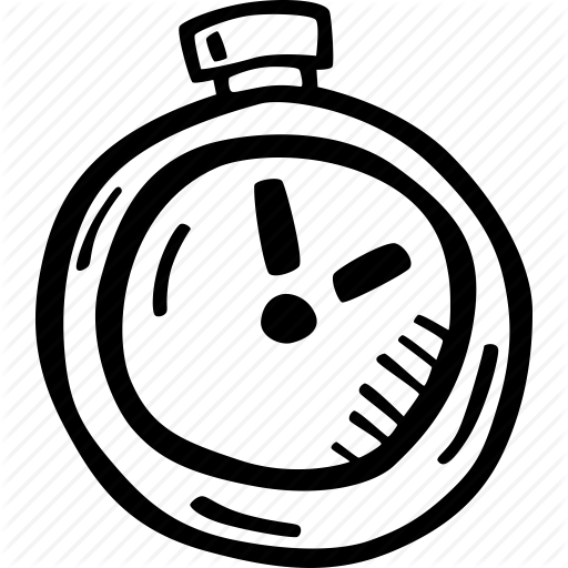 Drawn Clock Hand Png - Hand Drawn Clock Icon (512x512)