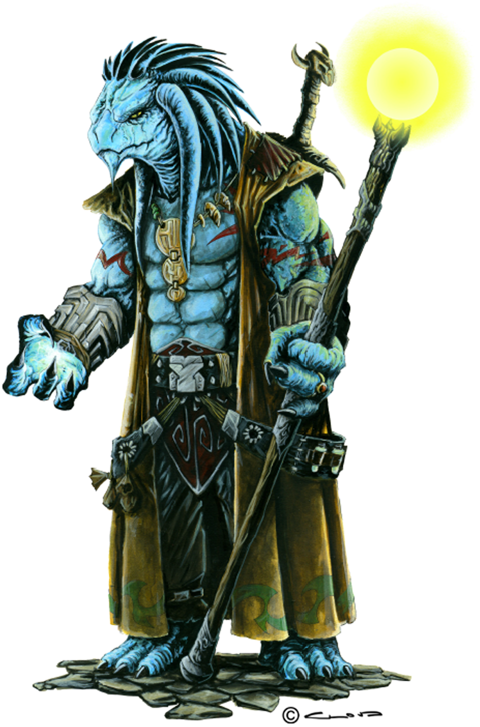 A Preview Of The Art That's Going To Appear In The - Blue Dragonborn Sorcerer (1237x1600)
