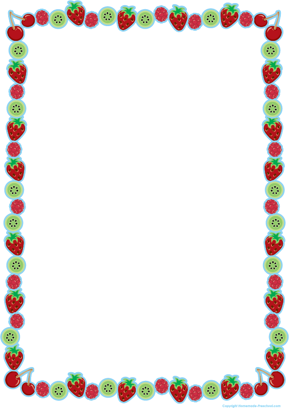 Fruit Border Clipart - Christmas Lights Border Vector (566x797)