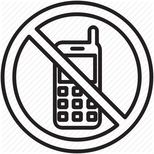 No Mobile Phone Icon - No Mobile Phones Black (512x512)