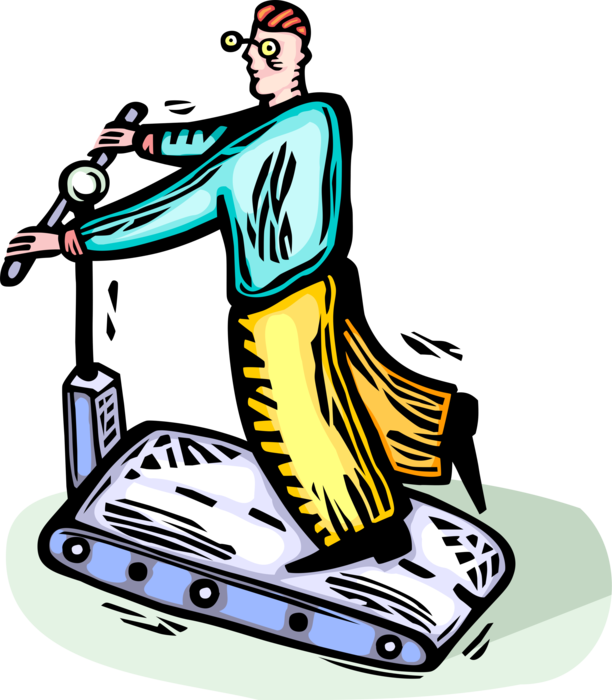 Vector Illustration Of Running On Treadmill For Fitness - Vector Illustration Of Running On Treadmill For Fitness (612x700)