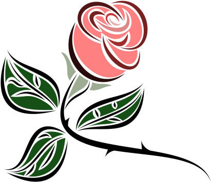 Kommas Spring Celebration - Stylized Rose Clipart (800x679)